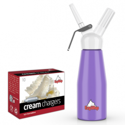 Ezywhip Cream Whipper 0.5L Purple and 10 Pack x 36 (360 Bulbs)