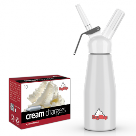 Ezywhip Cream Whipper 0.5L White and 10 Pack x 6 (60 Bulbs)